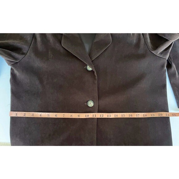 Vintage ORVIS Women's Chocolate Brown 2 Button Soft Blazer Jacket - Picture 6 of 7